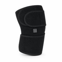 Rodillera térmica Alivia de neopreno negro con botón de encendido, vista frontal